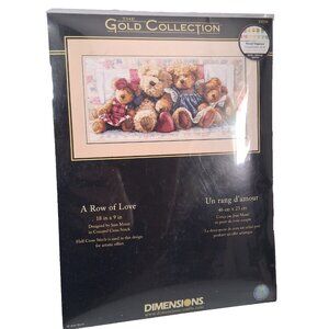 Dimensions Gold Collection Crossstitch Kit 35039 A Row Of Love Teddy Bears Bear